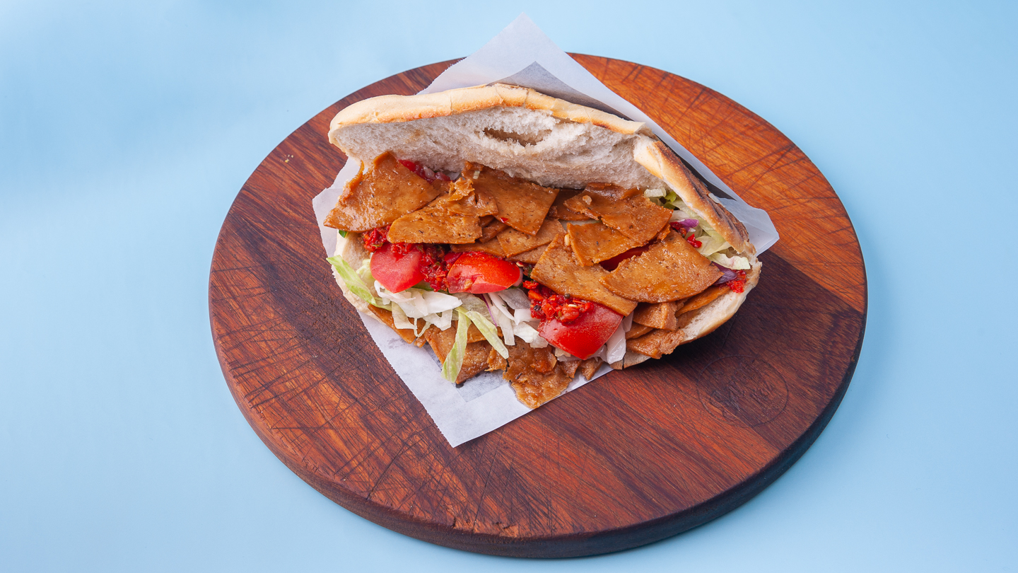 Vegan-Seitan im Fladenbrot sarayköz